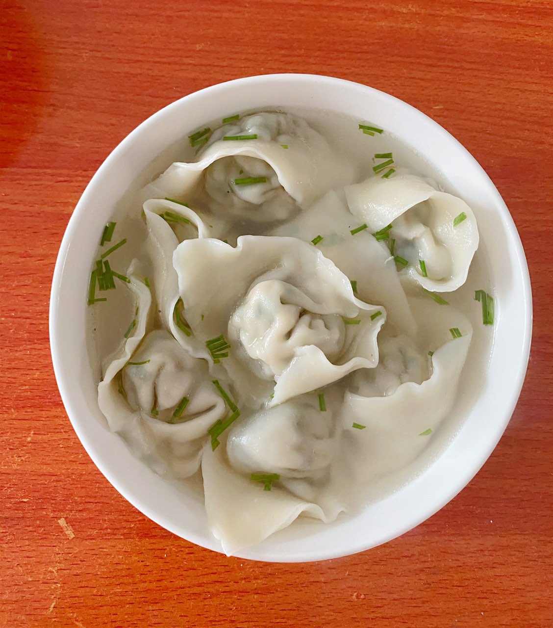 一早的鮮——鮮肉韭菜餡餛飩