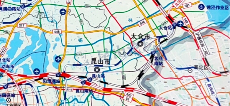 苏州立体交通规划图上的s1号线支线延伸太仓站线位